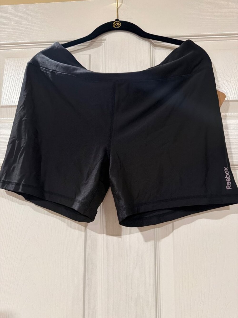 Reebok Black Fitted Moisture-Wicking Shorts XL Polyester/Spandex For Intense Wor